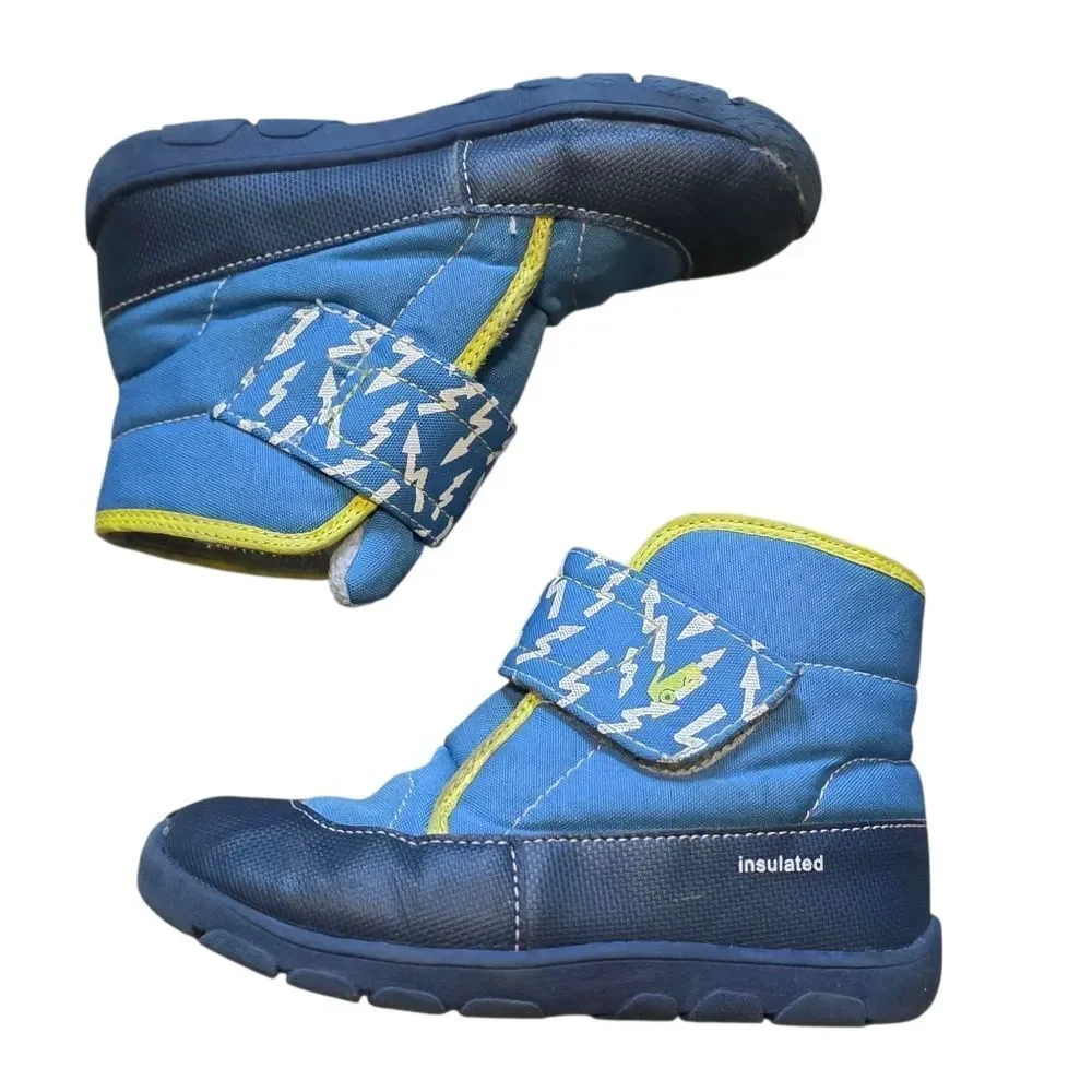 Blue Blake Boots Lightning Velcro Strap Winter Boots/ Insulated & Waterproof